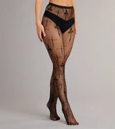 Spooky Chic Cross Fishnet Stockings